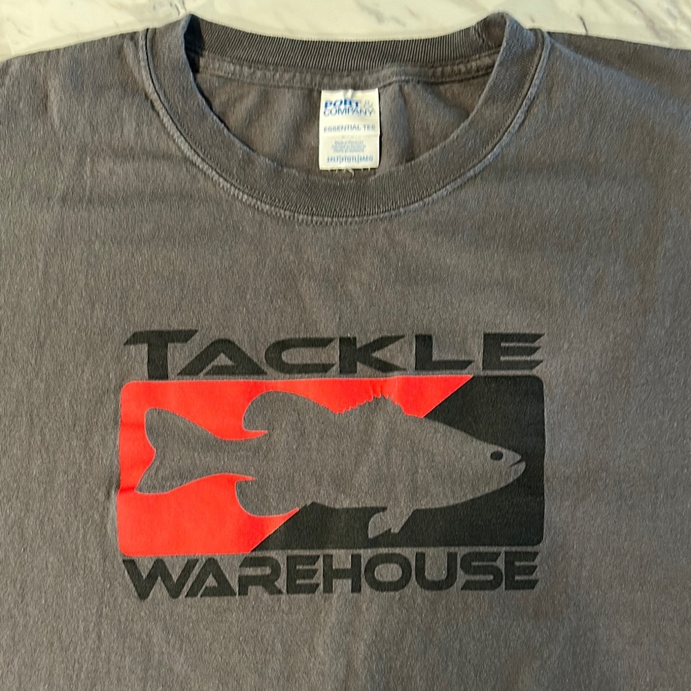 Fishing Short Sleeve Tee in Gray and Red